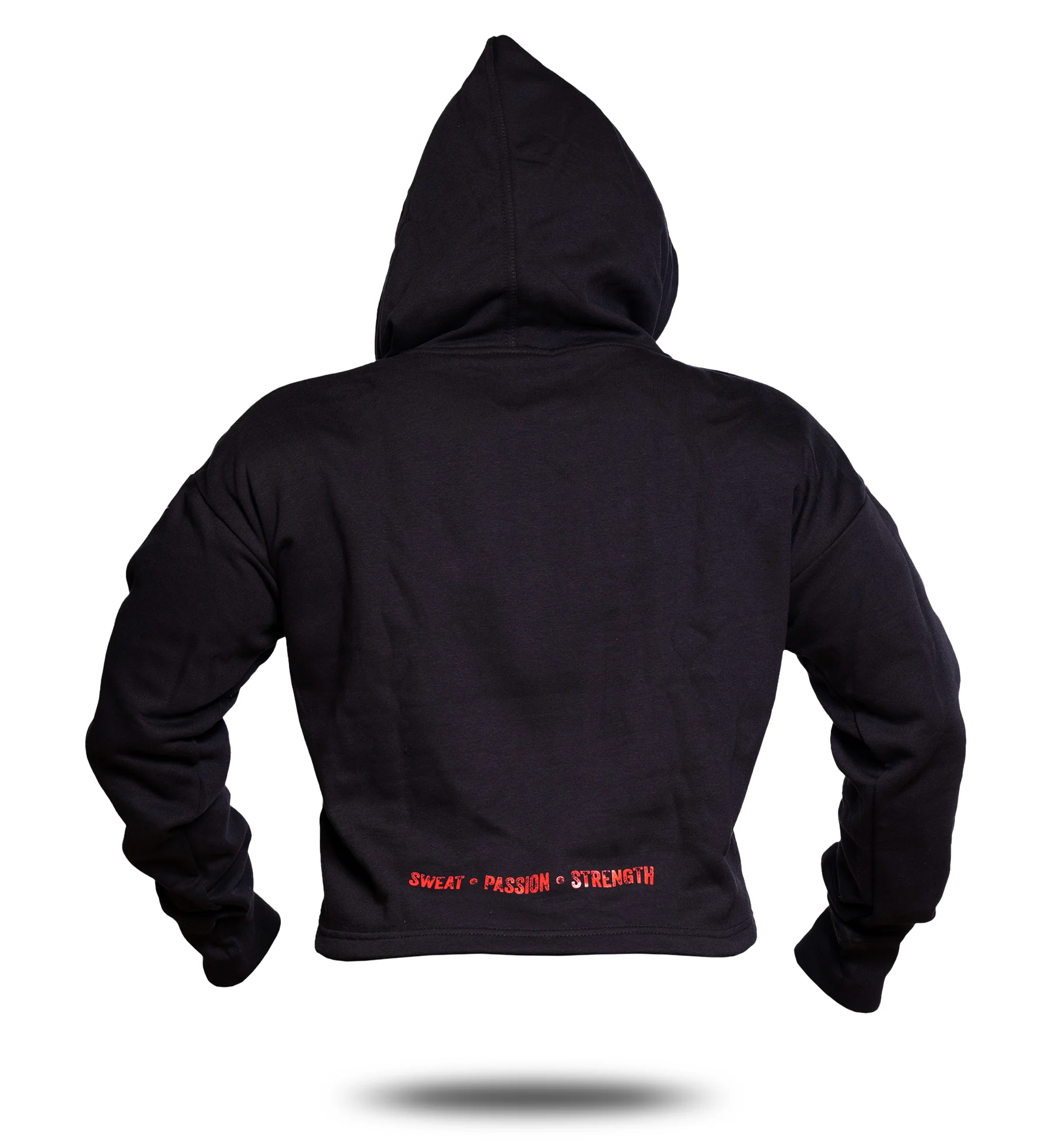 3-PILLAR Women's Gym Crop Hoodie (Black) XL 2XL - Image 3