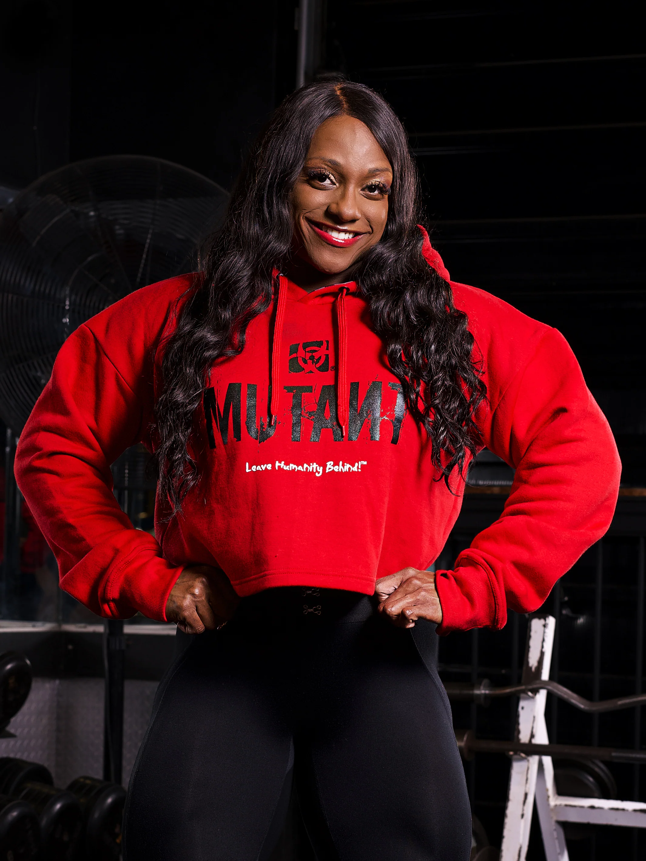 3-PILLAR Women's Gym Crop Hoodie (Red)  2XL - Image 5