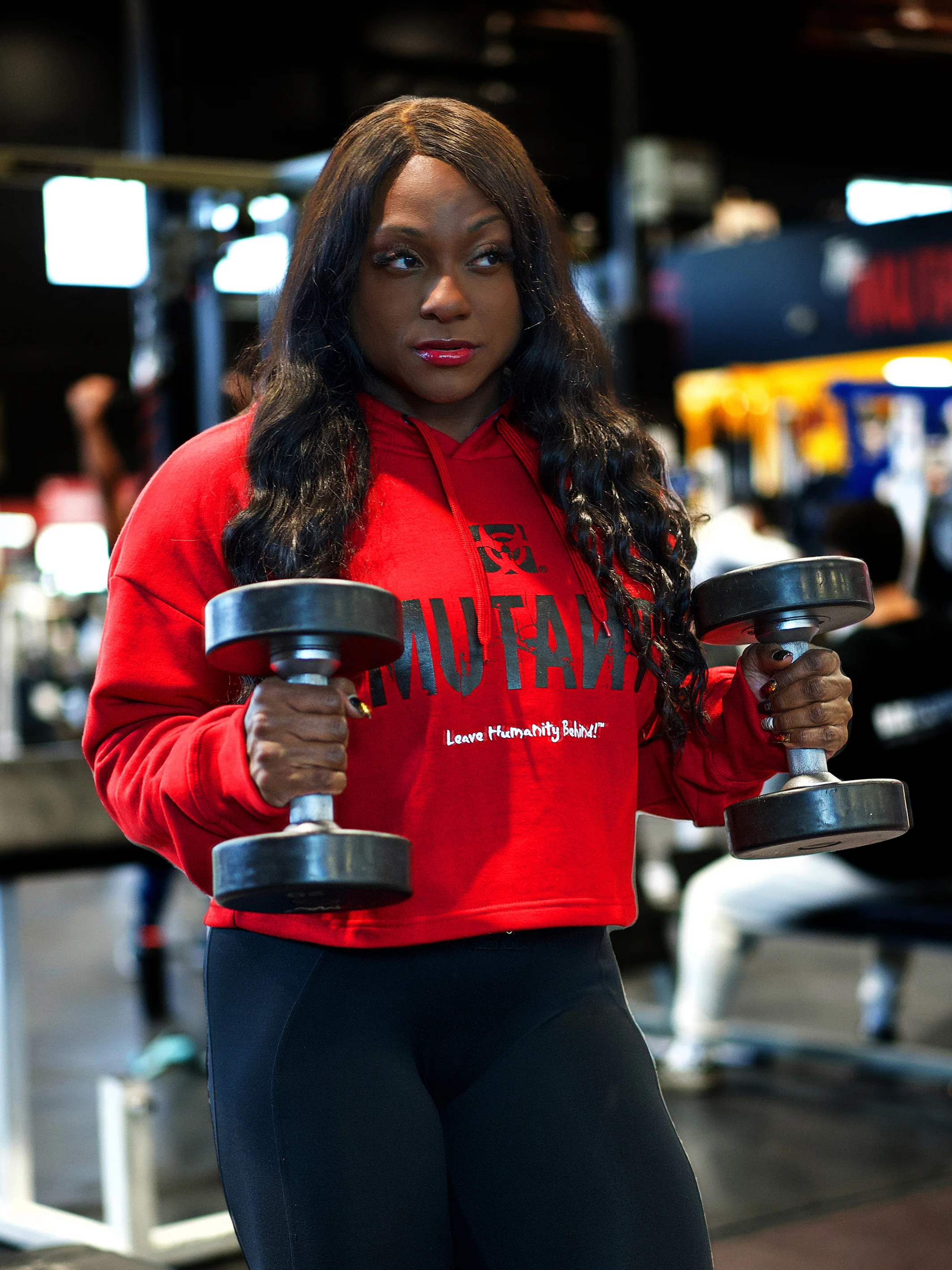 3-PILLAR Women's Gym Crop Hoodie (Red)  2XL - Image 7