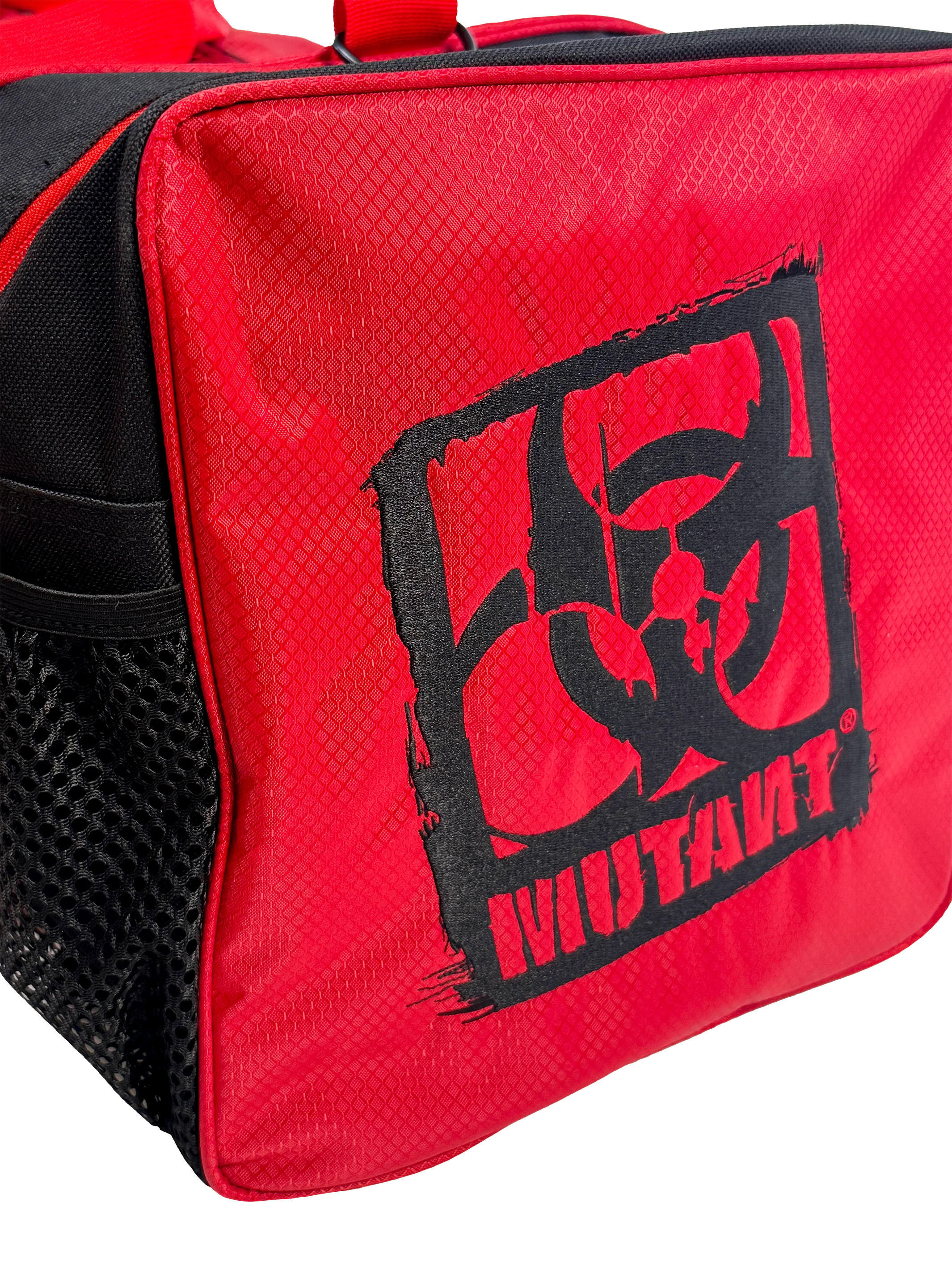 MUTANT® BORN HARDCORE Duffle Gym Bag (Red, Black Edge) - Image 13