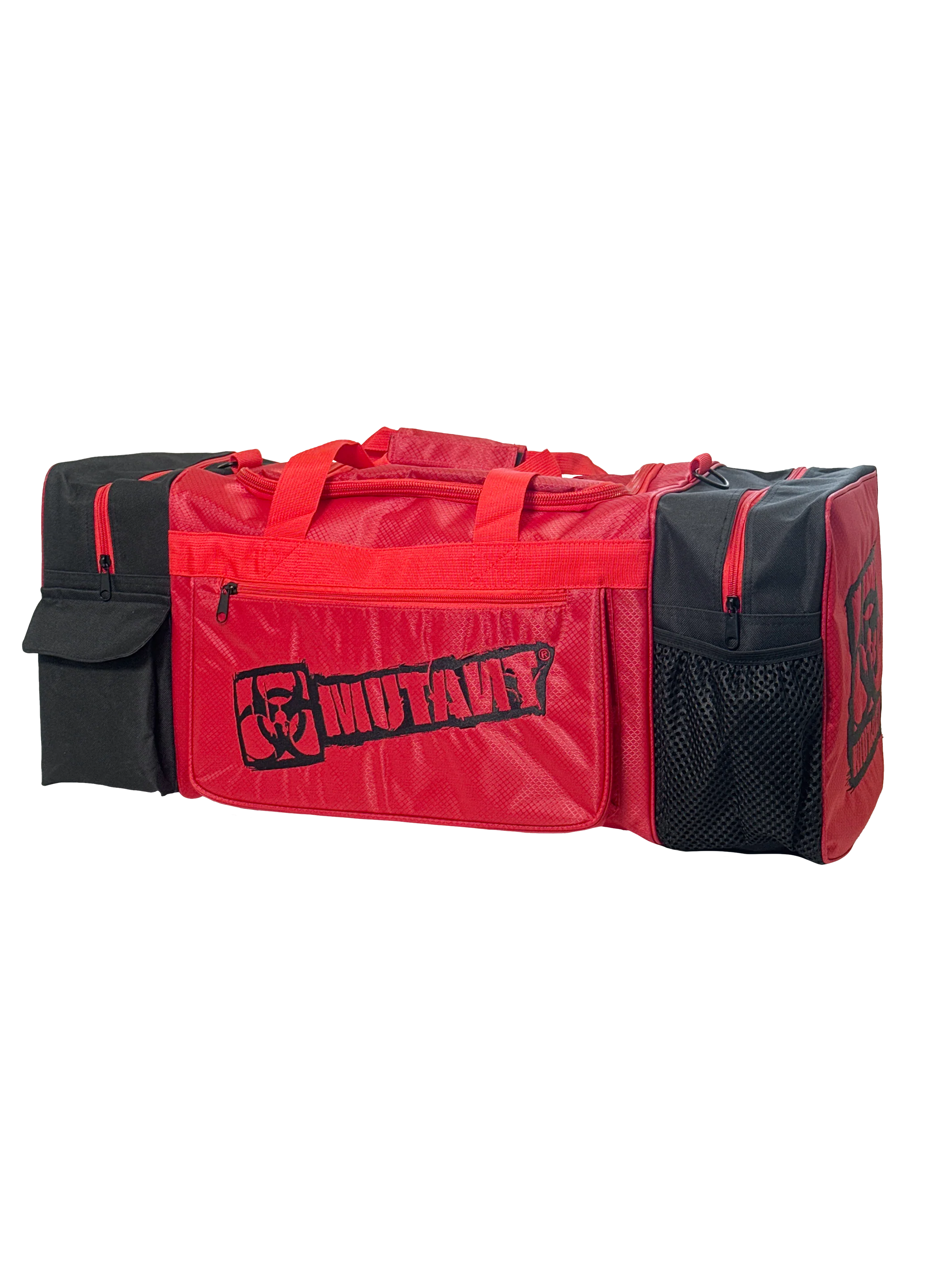MUTANT® BORN HARDCORE Duffle Gym Bag (Red, Black Edge) - Image 3