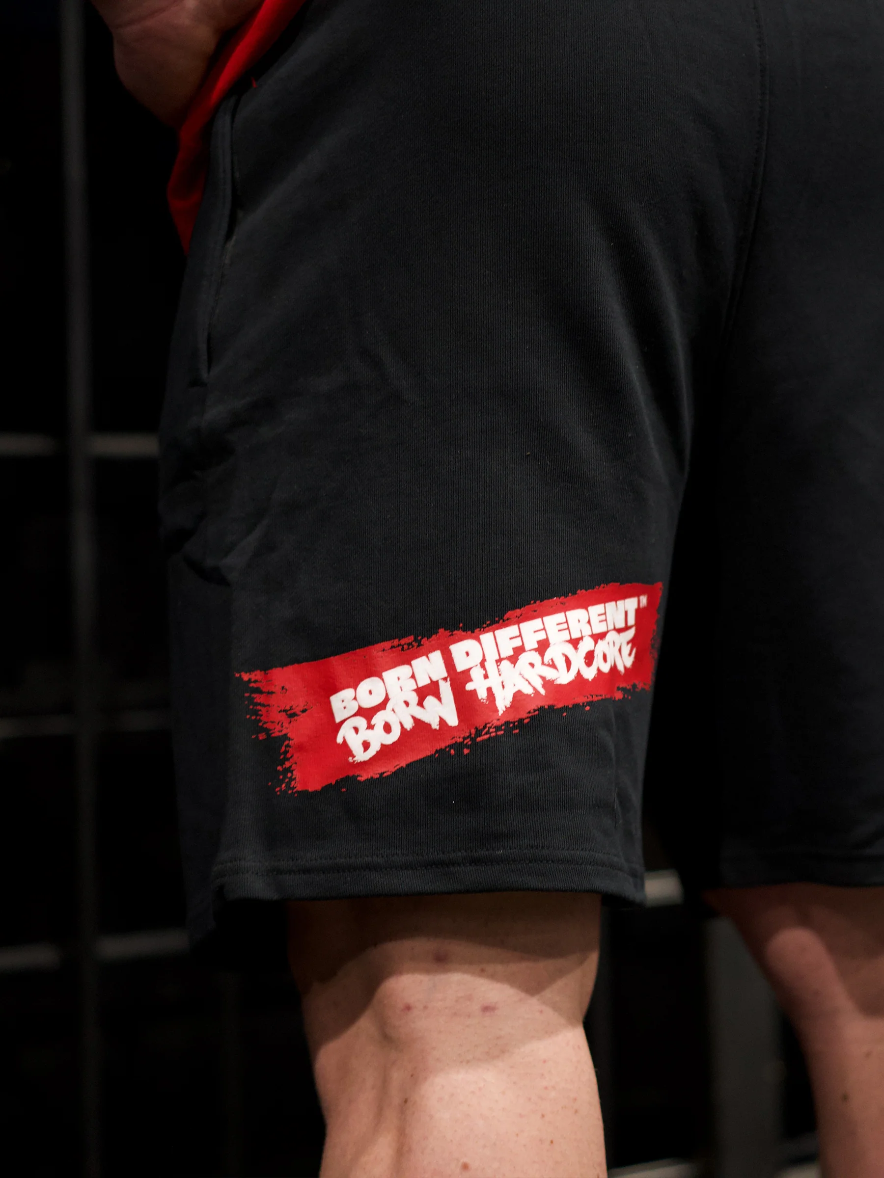 MUTANT® BORN HARDCORE 5” GYM SHORTS (BLACK & RED) - Image 10
