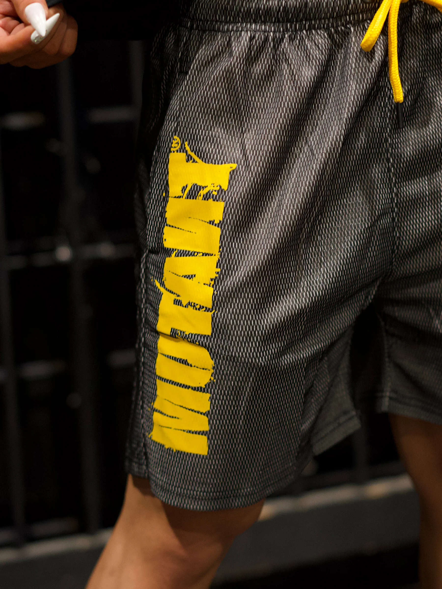 MUTANT® BORN HARDCORE 5” GYM SHORTS (BLACK & YELLOW) - Image 12