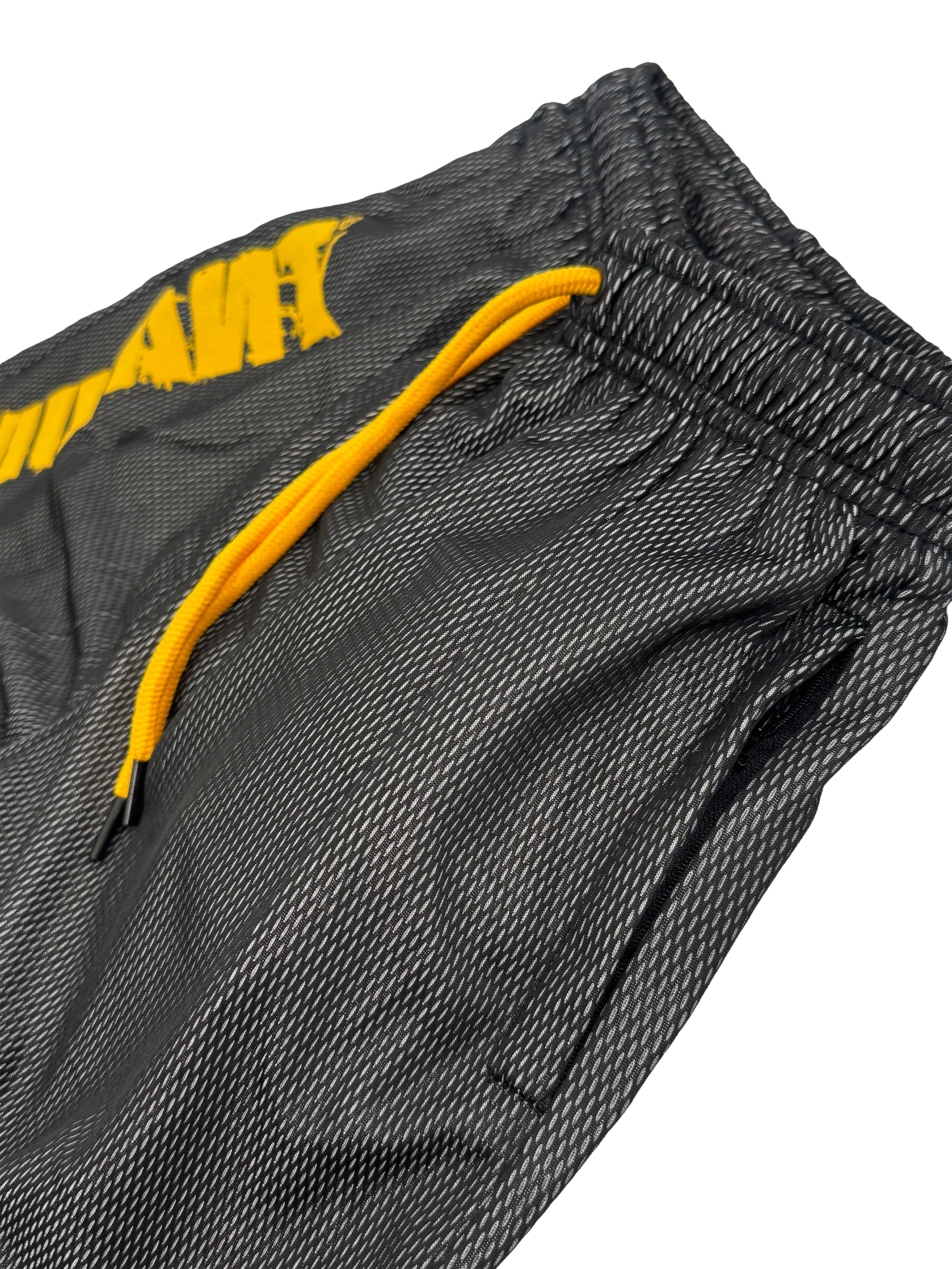MUTANT® BORN HARDCORE 5” GYM SHORTS (BLACK & YELLOW) - Image 5