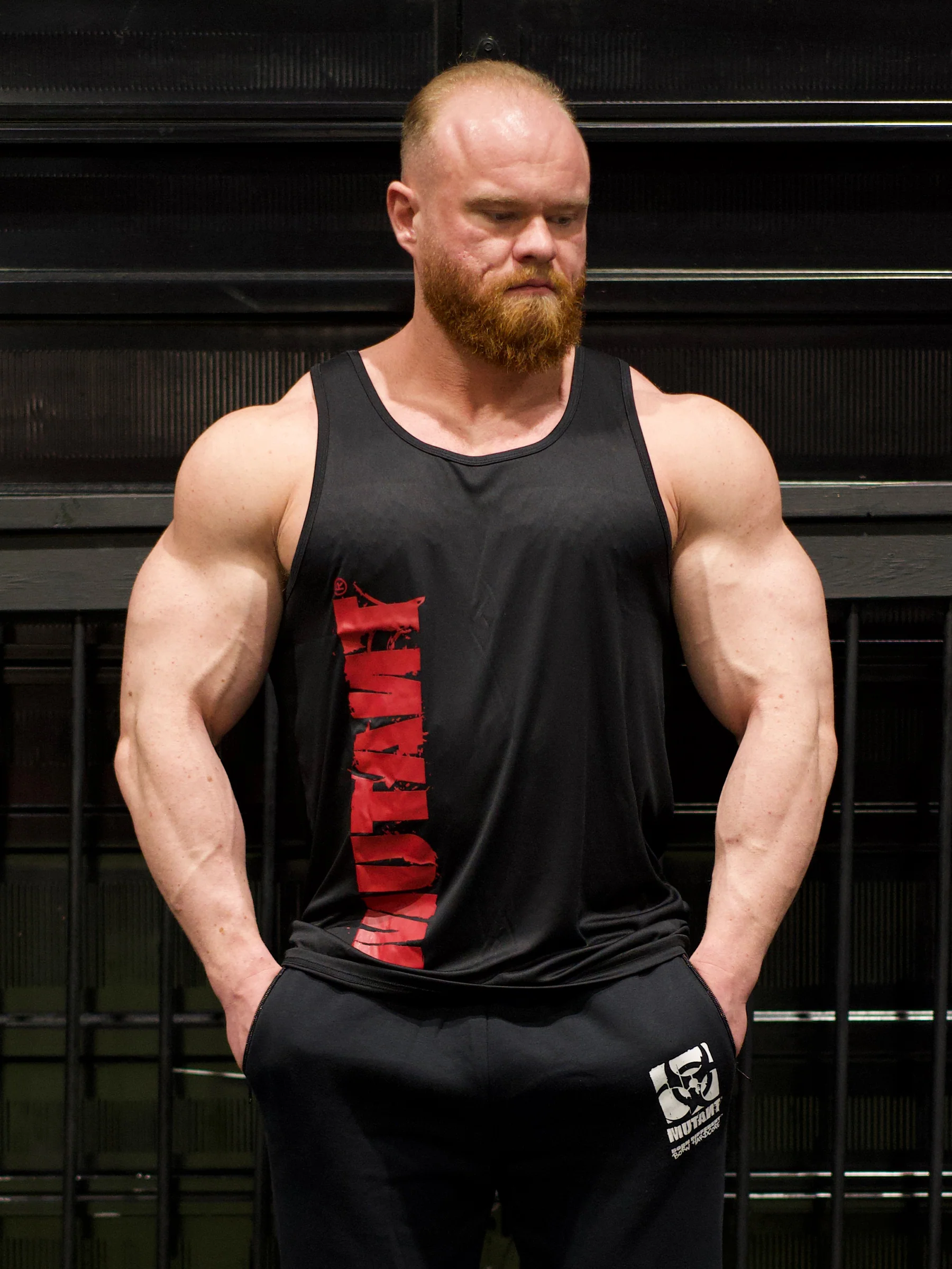 MUTANT® BORN HARDCORE HARDLINE TANK TOP GYM SHIRT (BLACK & RED) - Image 6