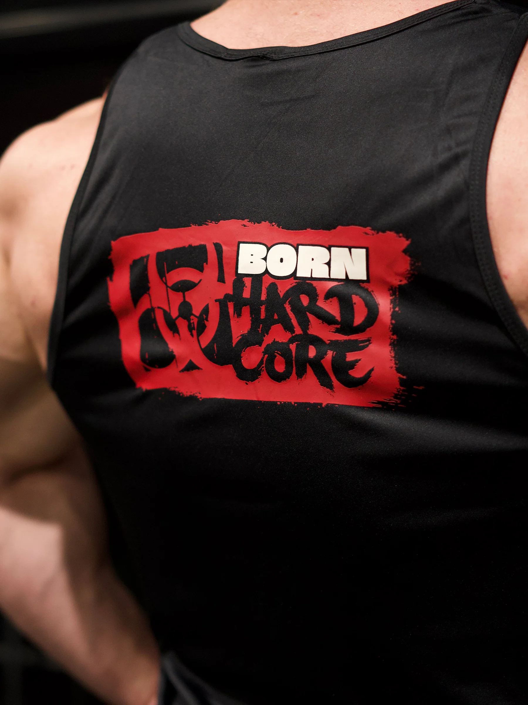 MUTANT® BORN HARDCORE HARDLINE TANK TOP GYM SHIRT (BLACK & RED) - Image 8