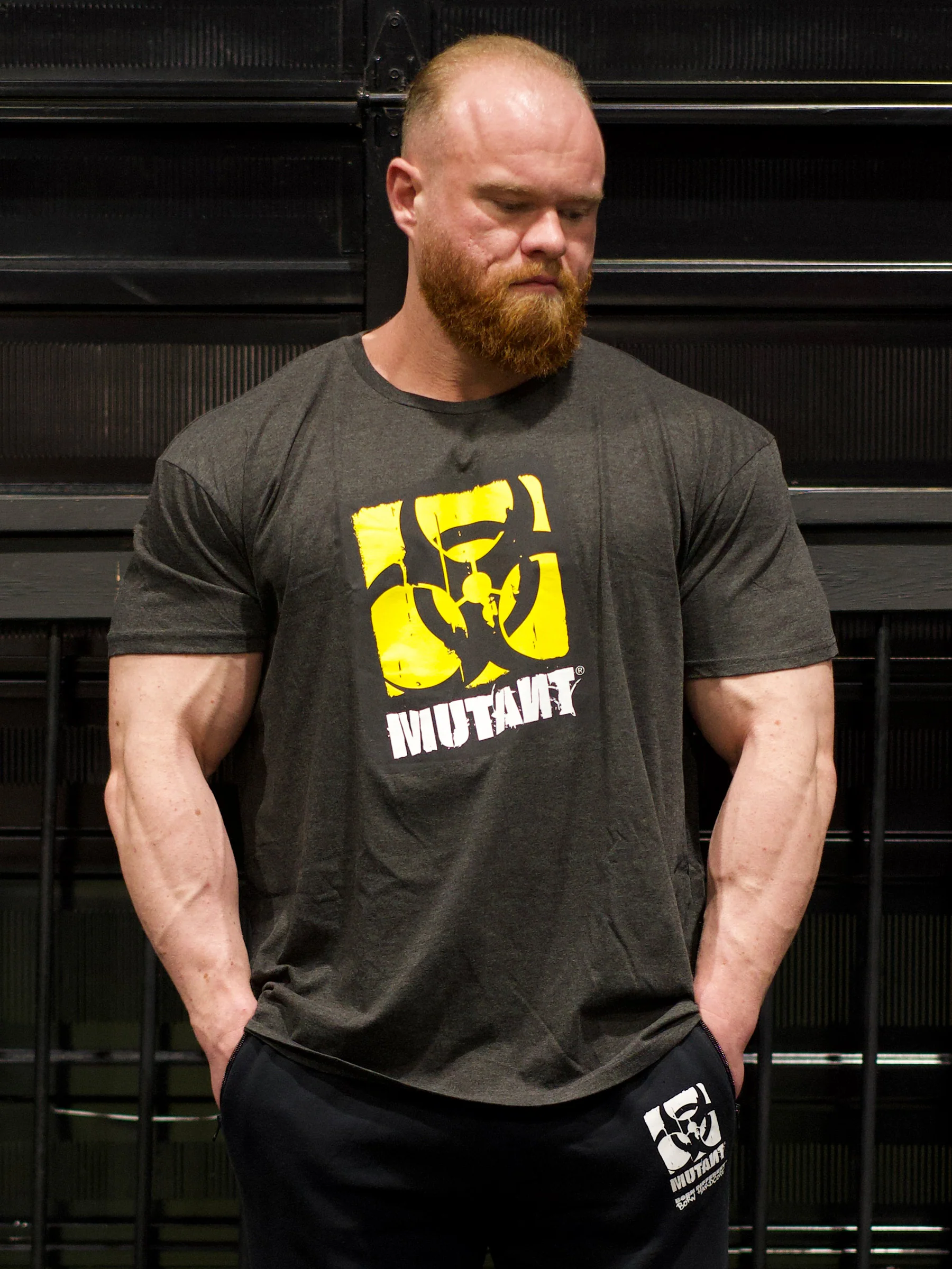 MUTANT® BORN HARDCORE SKULL GYM T-SHIRT (GREY) - Image 3