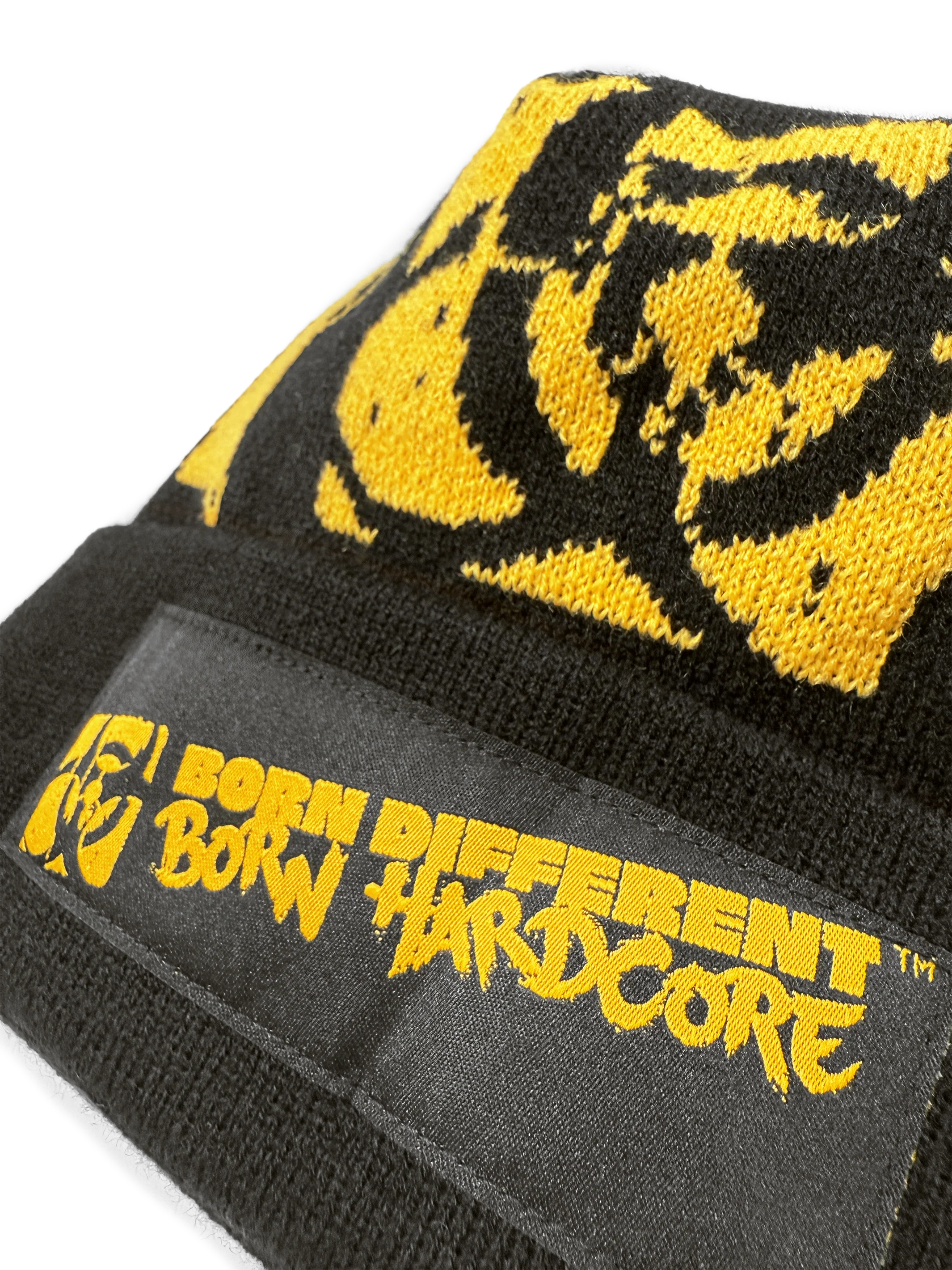 MUTANT® Black & Yellow Patched Beanie - Image 2
