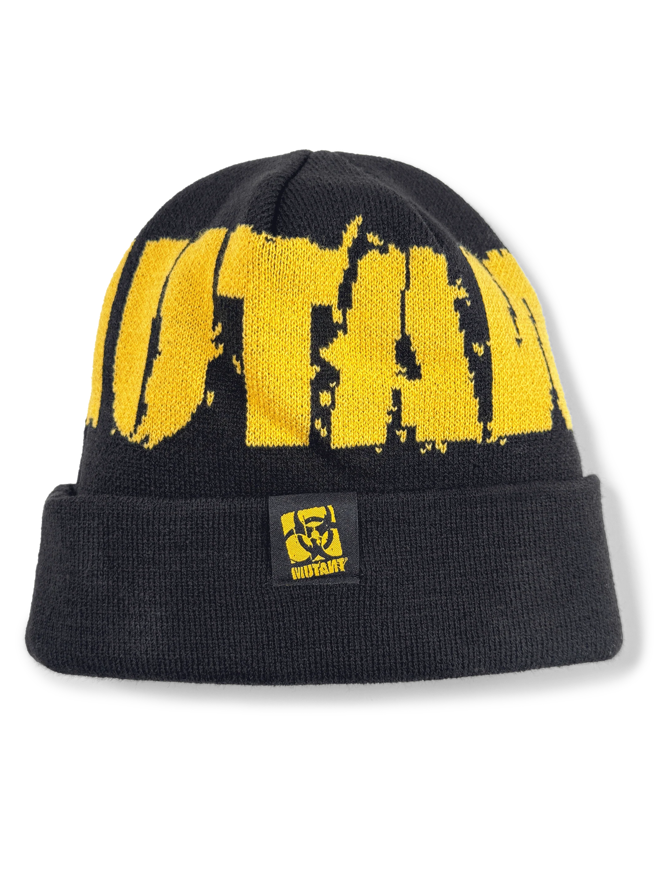 MUTANT® Black & Yellow Patched Beanie - Image 5